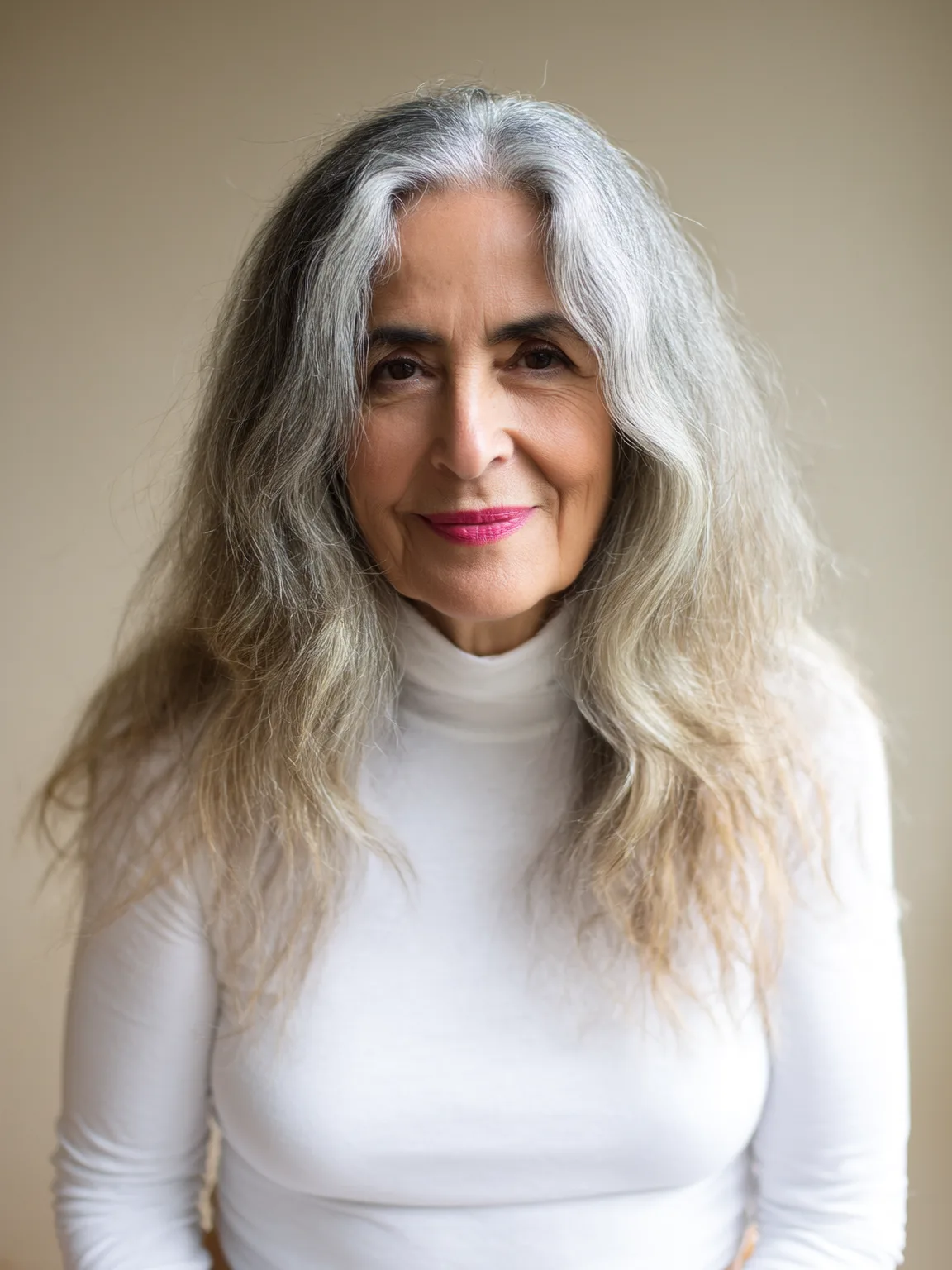 Voluminous Natural Waves in Silver Frost with Grey